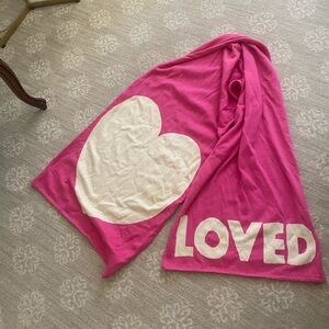 Anthropologie Kerri Rosenthal Vibrant Pink and Cream Scarf